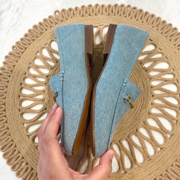 Sam Edelman Loraine Mini Denim Flat Loafers Size 4 - Picture 6 of 12